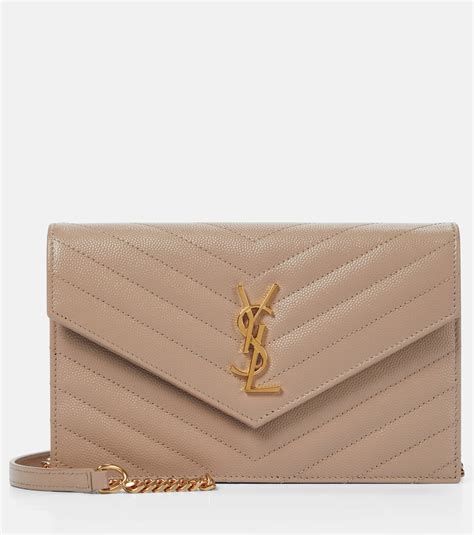 ysl monogram quilted leather envelope wallet on chain|ysl cassandre envelope chain wallet.